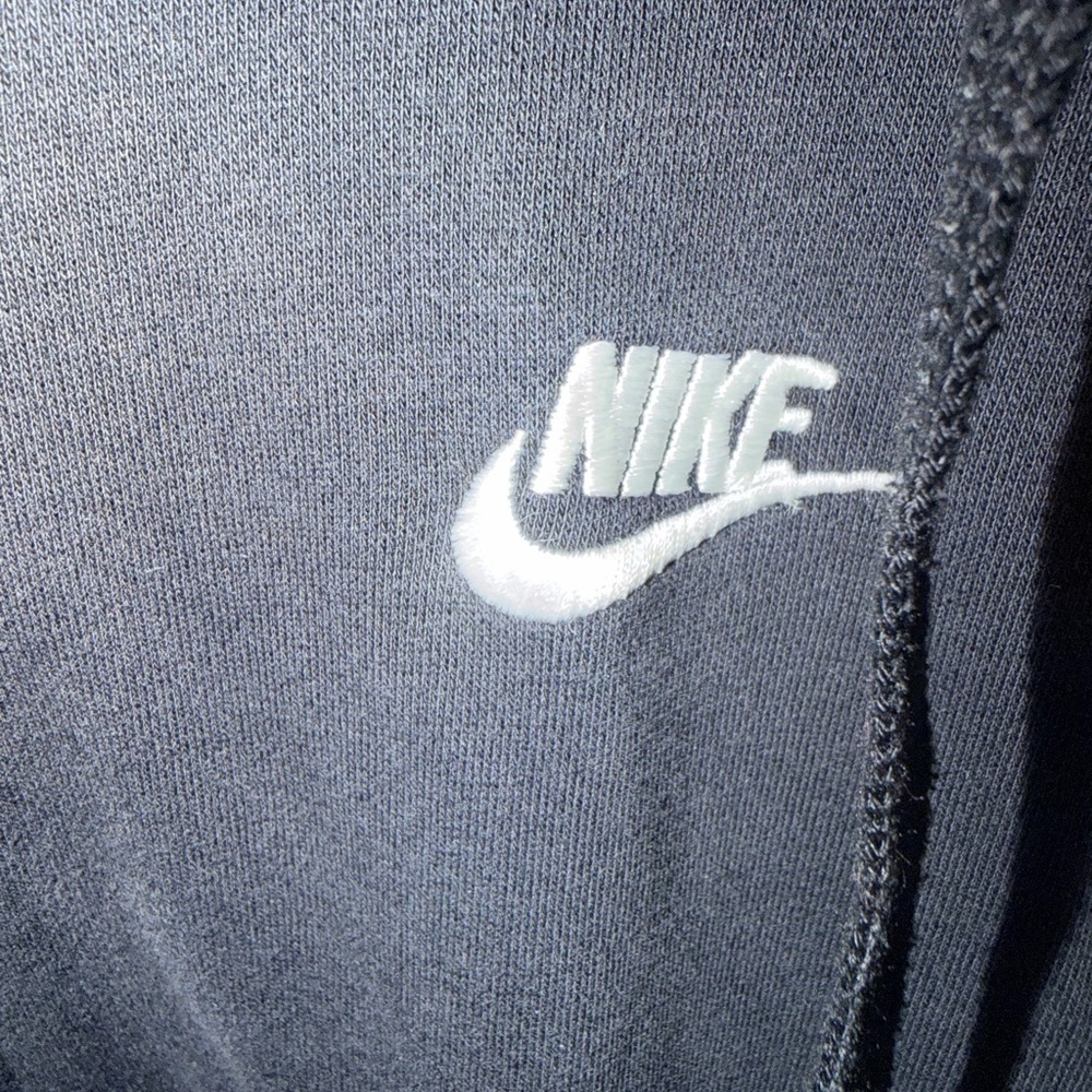 Nike Black Full Zip Hoodie Fleece Lined Swoosh Logo | XL - Picture 2 of 9